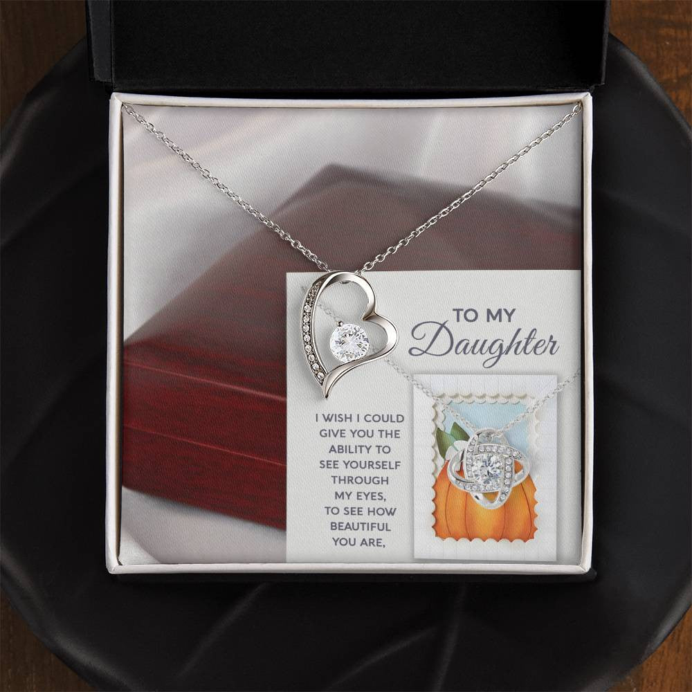 Daughter-How Special Daughter-Saying A Word Forever Love Necklace for Daughter | Special Holiday Gift with Message Card