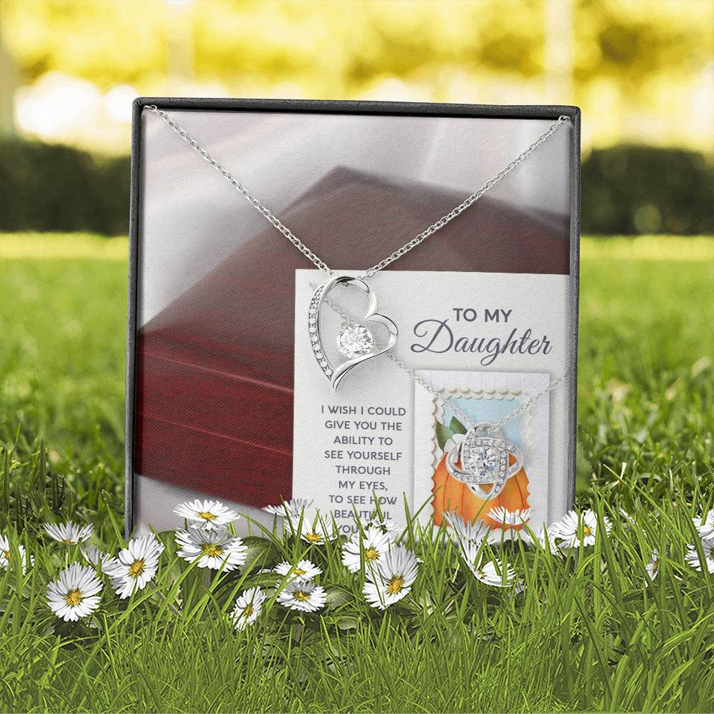 Daughter-How Special Daughter-Saying A Word Forever Love Necklace for Daughter | Special Holiday Gift with Message Card