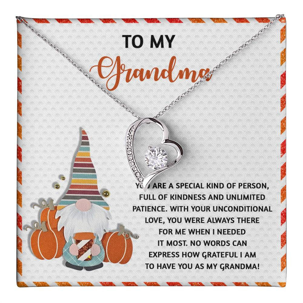 To My Grandma-Sentimental Love Necklace, Grandma Jewelry, Holiday Gift for Grandma with Message Card, Forever Love Necklace