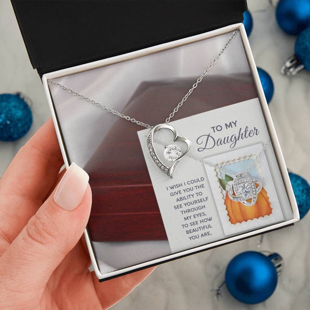 Daughter-How Special Daughter-Saying A Word Forever Love Necklace for Daughter | Special Holiday Gift with Message Card