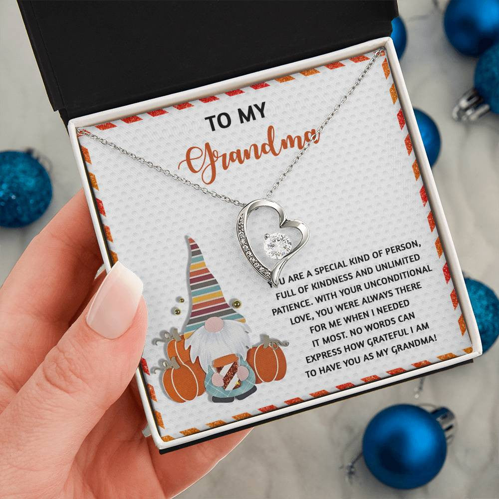 To My Grandma-Sentimental Love Necklace, Grandma Jewelry, Holiday Gift for Grandma with Message Card, Forever Love Necklace