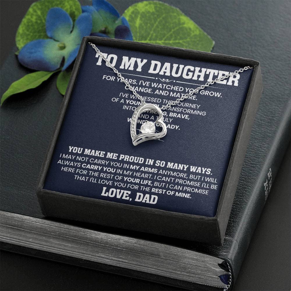 To My Daughter Necklace Gift From Dad, Daughter Gift, Inspirational Strength Gift, Daughter Necklace, Love Knot, Father Daughter Necklace