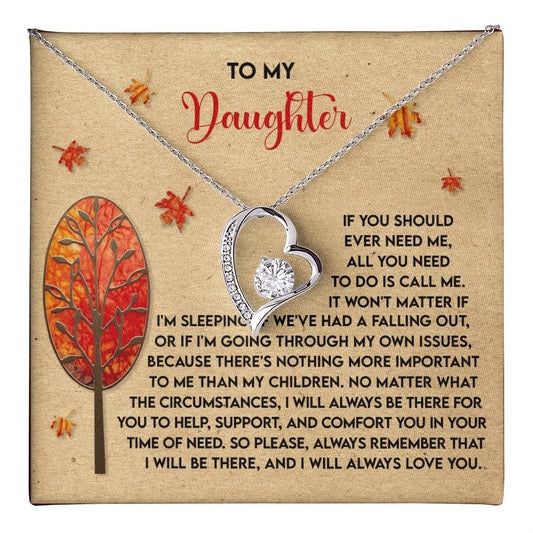 Daughter-Always Love You Daughter-Saying A Word Forever Love Necklace for Daughter | Special Holiday Gift with Message Card