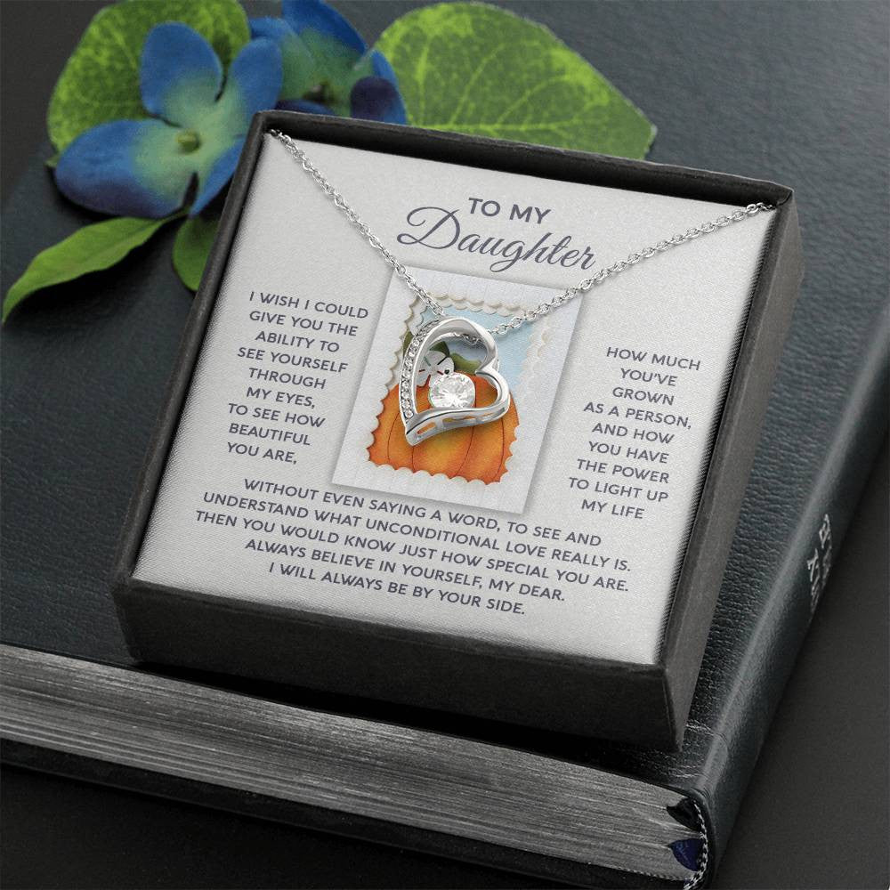 Daughter-How Special Daughter-Saying A Word Forever Love Necklace for Daughter | Special Holiday Gift with Message Card