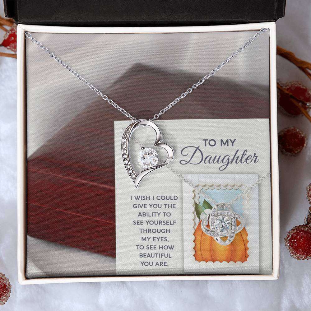 Daughter-How Special Daughter-Saying A Word Forever Love Necklace for Daughter | Special Holiday Gift with Message Card