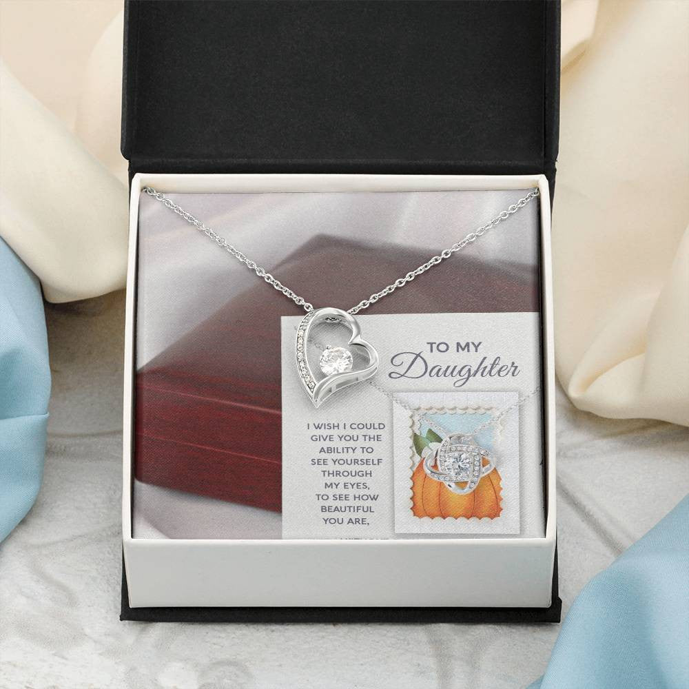 Daughter-How Special Daughter-Saying A Word Forever Love Necklace for Daughter | Special Holiday Gift with Message Card