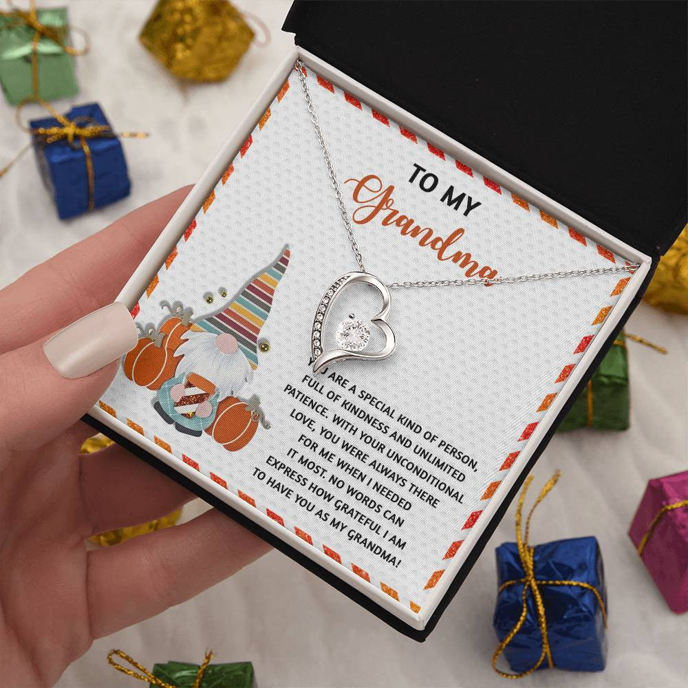 To My Grandma-Sentimental Love Necklace, Grandma Jewelry, Holiday Gift for Grandma with Message Card, Forever Love Necklace