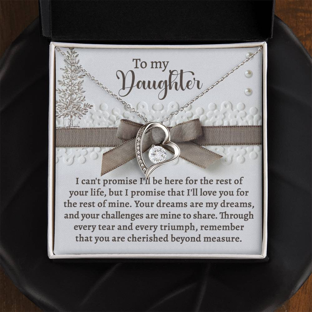 To My Daughter Necklace, Forever Love Jewelry, Personalized Message Card, Gift for Daughters, Keepsake Jewelry, Love Necklace Daughter-Mine To Share Forever Love Necklace for Daughter | Special Holiday Gift with Message Card