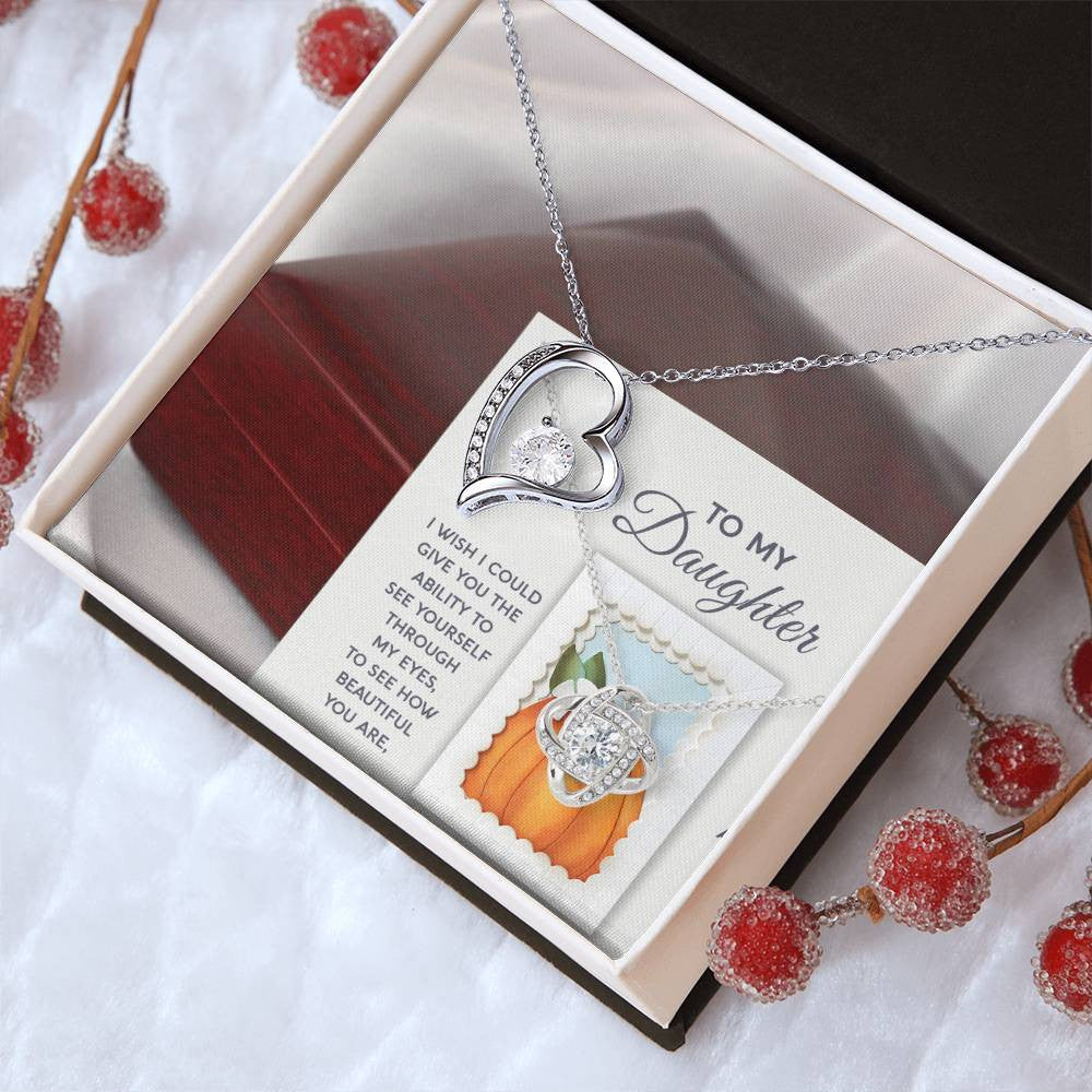 Daughter-How Special Daughter-Saying A Word Forever Love Necklace for Daughter | Special Holiday Gift with Message Card