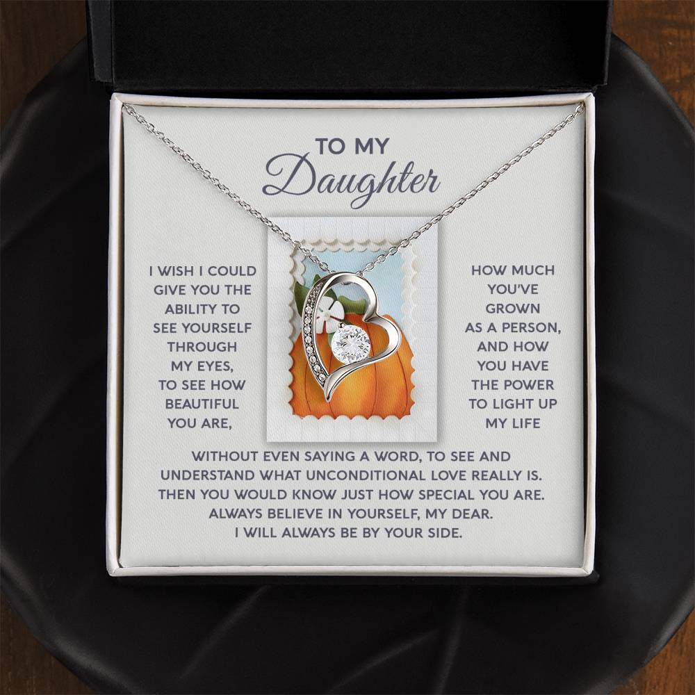 Daughter-How Special Daughter-Saying A Word Forever Love Necklace for Daughter | Special Holiday Gift with Message Card