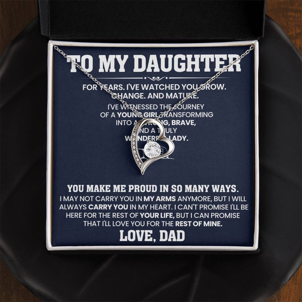 To My Daughter Necklace Gift From Dad, Daughter Gift, Inspirational Strength Gift, Daughter Necklace, Love Knot, Father Daughter Necklace