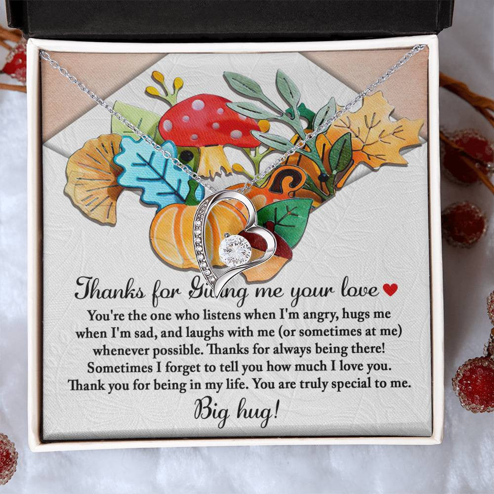 Thanksgiving-Big Hug Forever Love Necklace for Daughter | Special Holiday Gift with Message Card