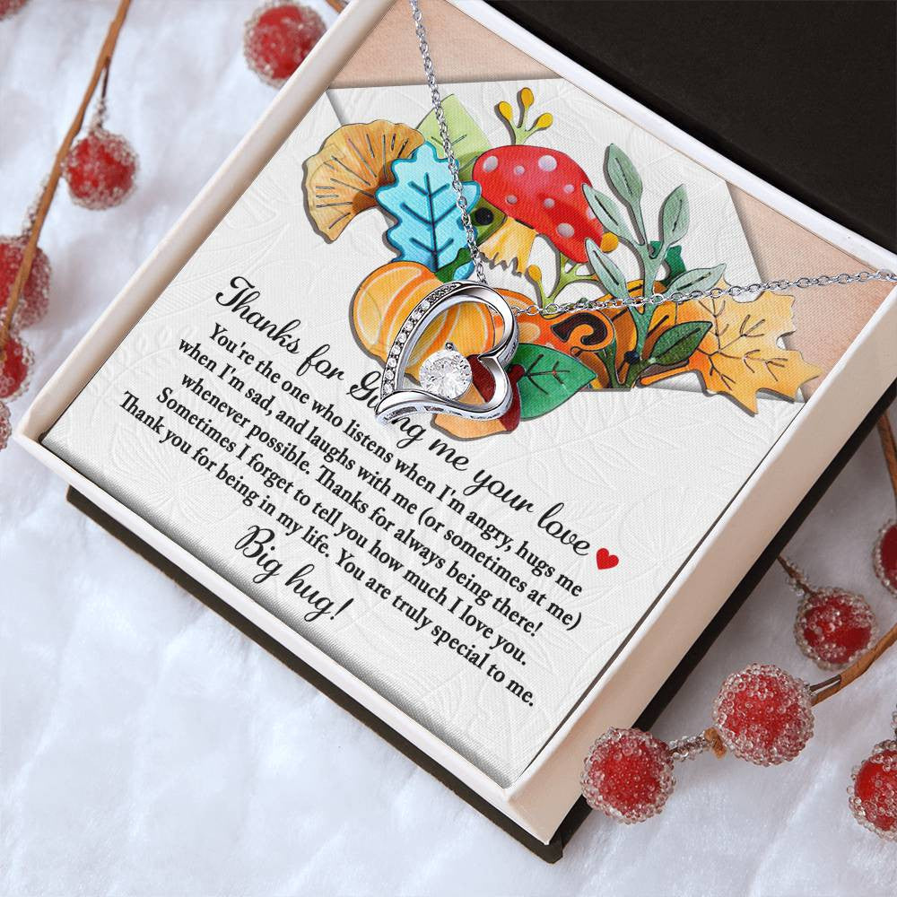 Thanksgiving-Big Hug Forever Love Necklace for Daughter | Special Holiday Gift with Message Card