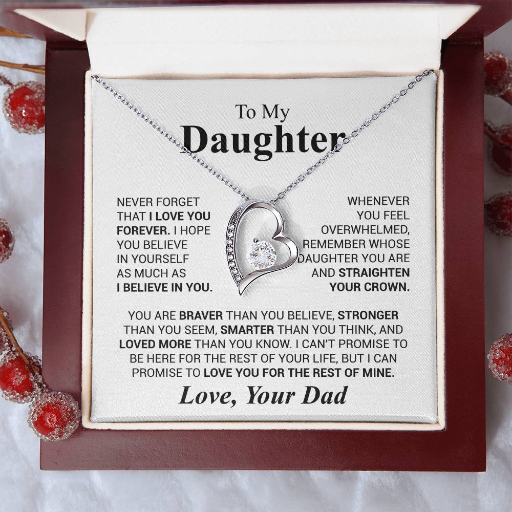 Father to Daughter Gifts from Dad to Daughter Necklace, Father Daughter Necklace for Daughter from Dad, Forever Love Necklace Gifts