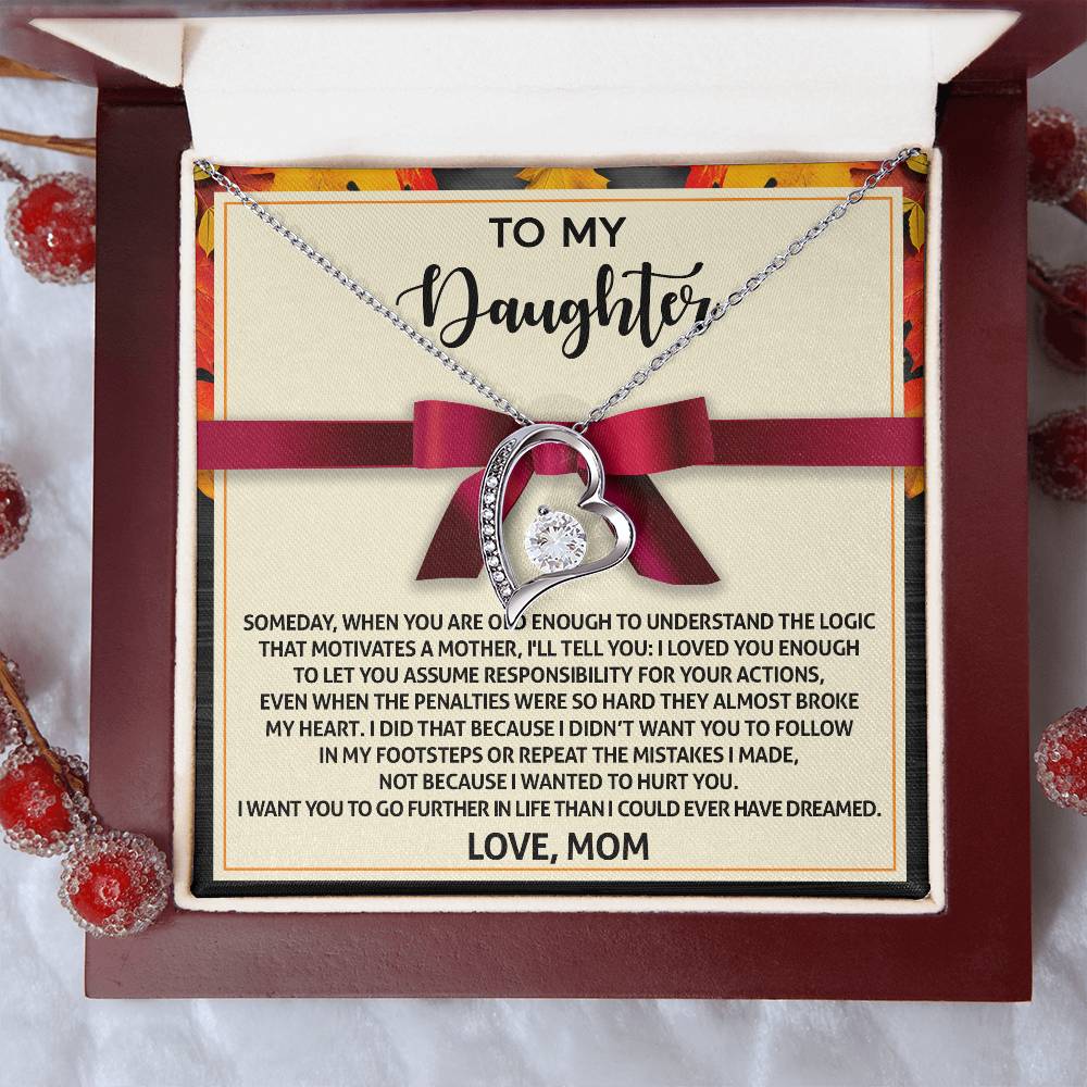 To My Daughter-Further In Life Forever Love Necklace Love Mom