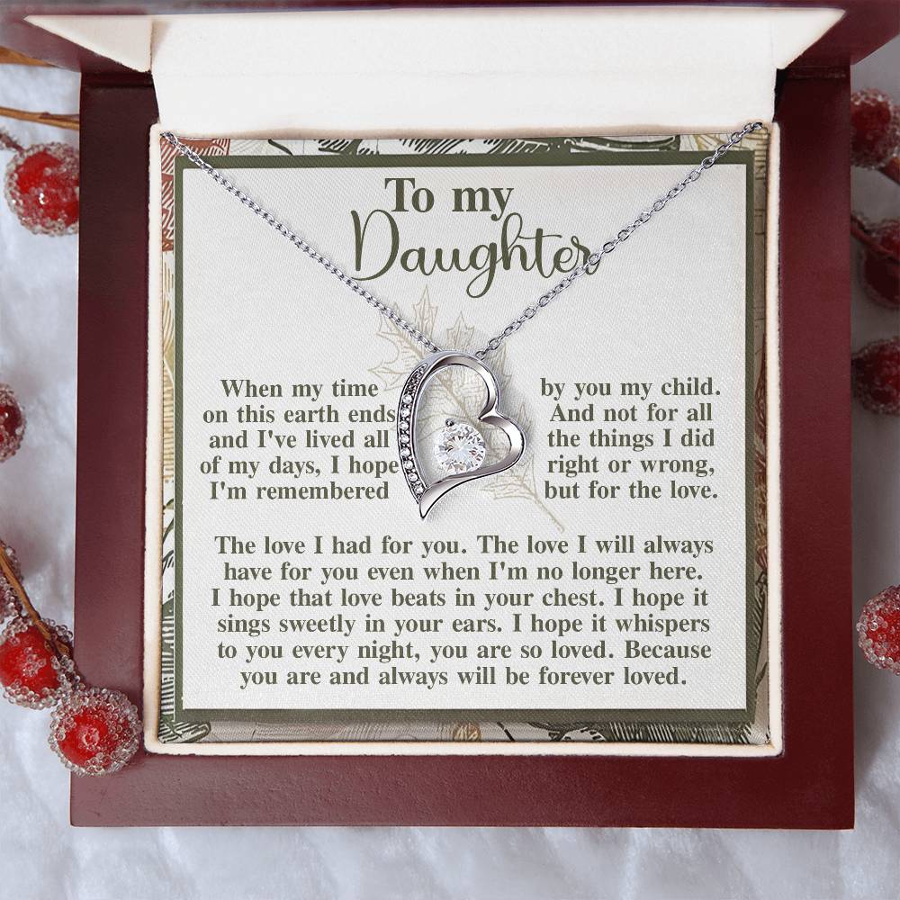 To my Daughter Forever Love necklace Daughter-In Your Ears