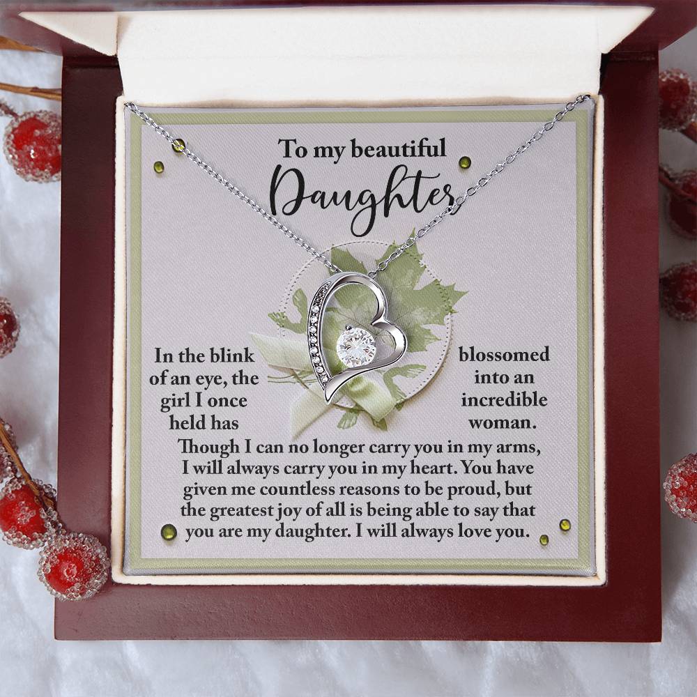 To My Beautiful Daughter Incredible Woman Forever Love Necklace I will always love you