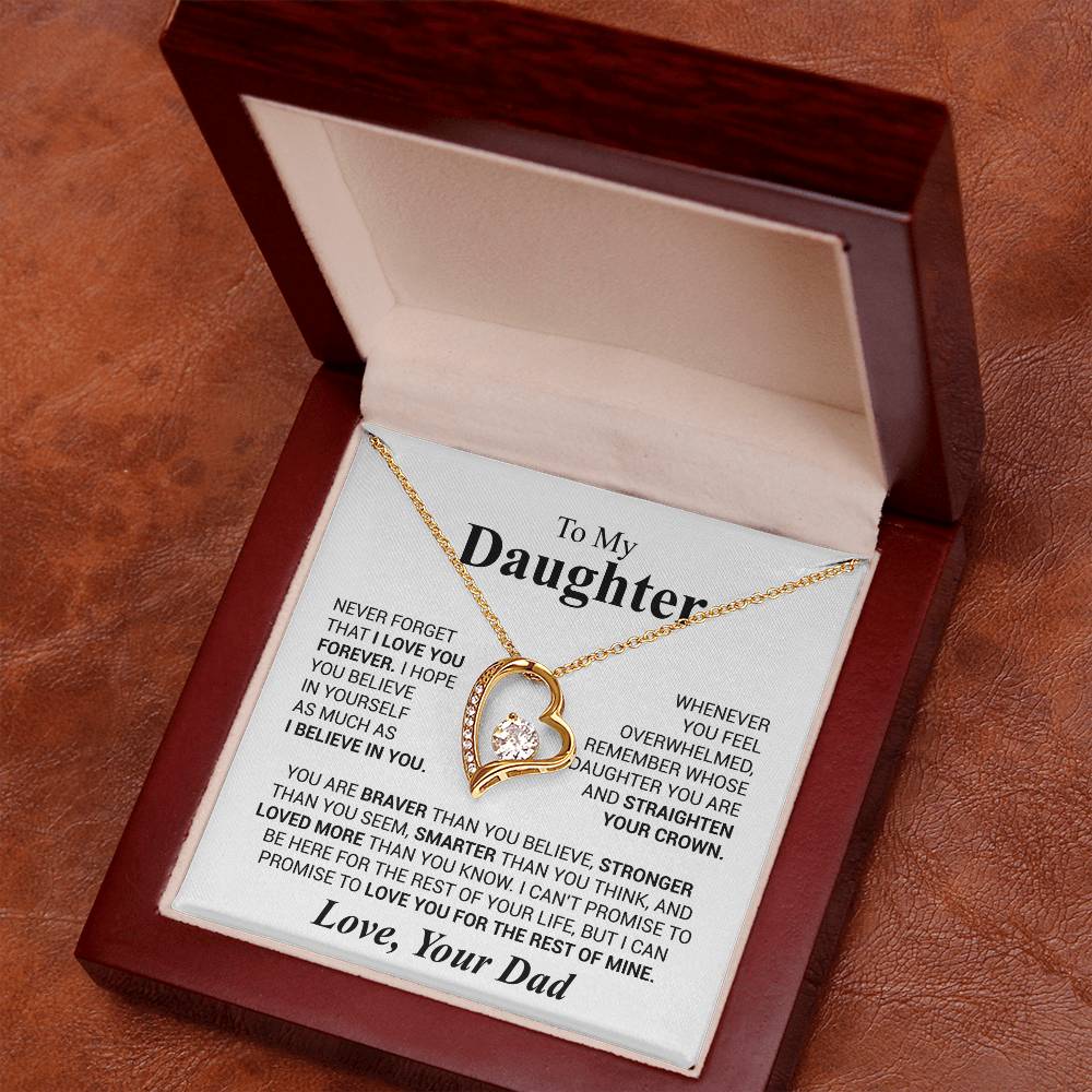 Father to Daughter Gifts from Dad to Daughter Necklace, Father Daughter Necklace for Daughter from Dad, Forever Love Necklace Gifts