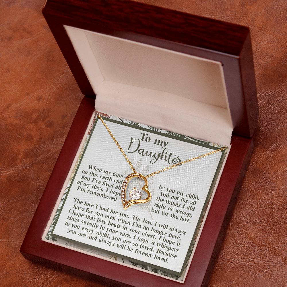 To my Daughter Forever Love necklace Daughter-In Your Ears