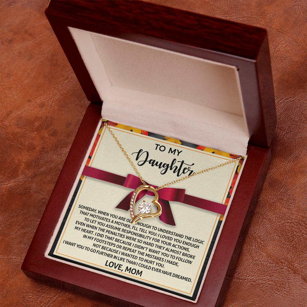 To My Daughter-Further In Life Forever Love Necklace Love Mom