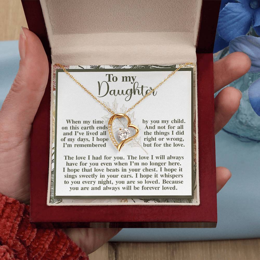 To my Daughter Forever Love necklace Daughter-In Your Ears