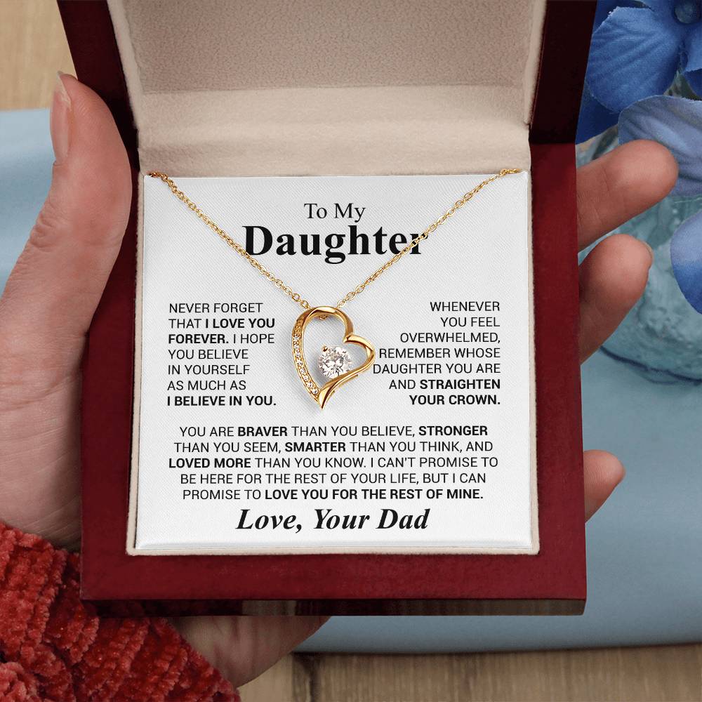 Father to Daughter Gifts from Dad to Daughter Necklace, Father Daughter Necklace for Daughter from Dad, Forever Love Necklace Gifts