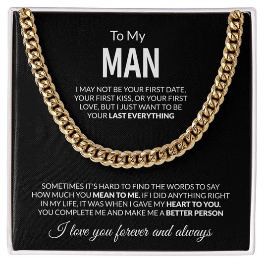 To My Man Necklace Gift For Him, Gift For Husband, Jewelry Gifts for Men, Boyfriend Birthday Gift, Anniversary Gift For Men, Mens Necklace