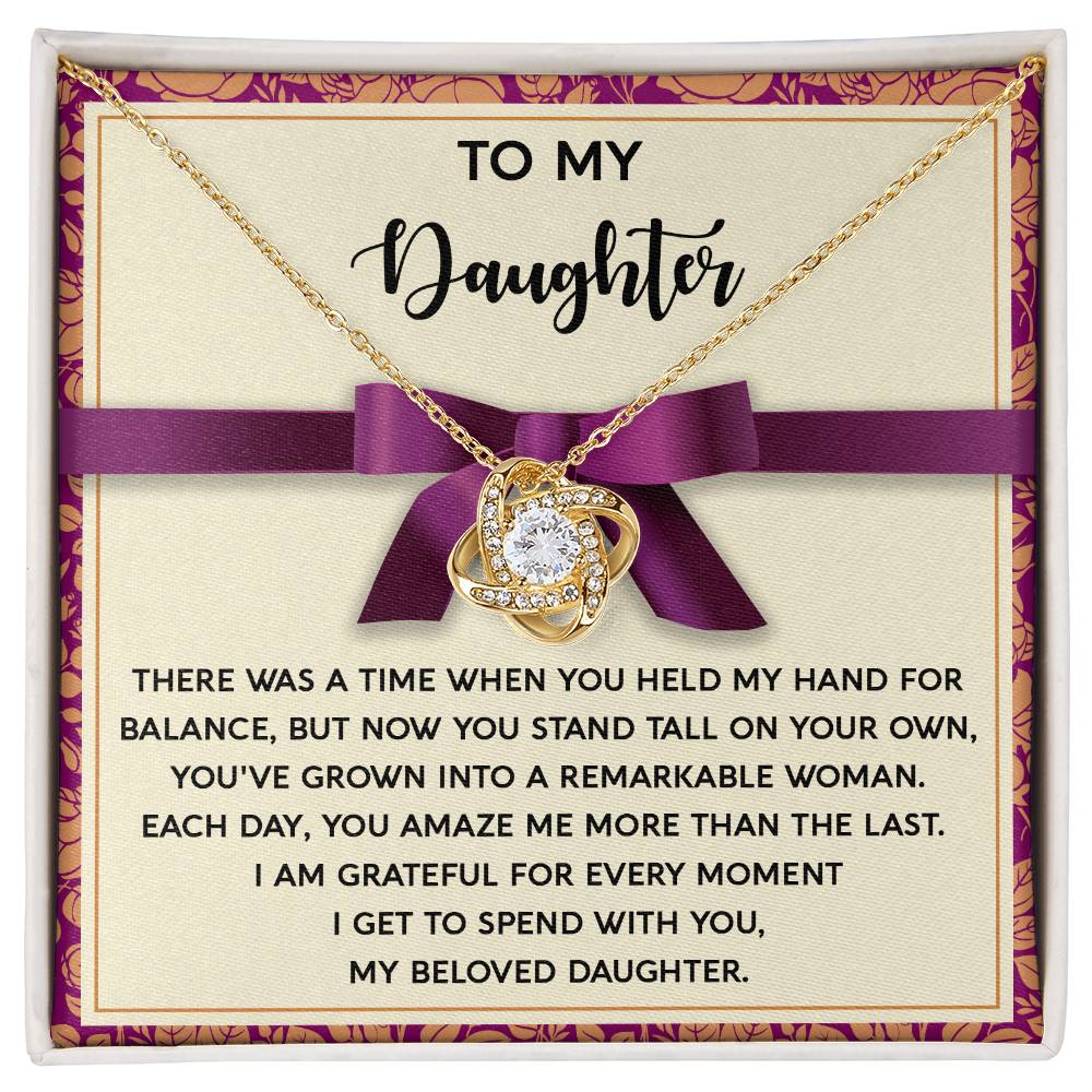 To my daughter - Love Knot Necklace Daughter Gift- Believe In Yourself- Love Knot Necklace