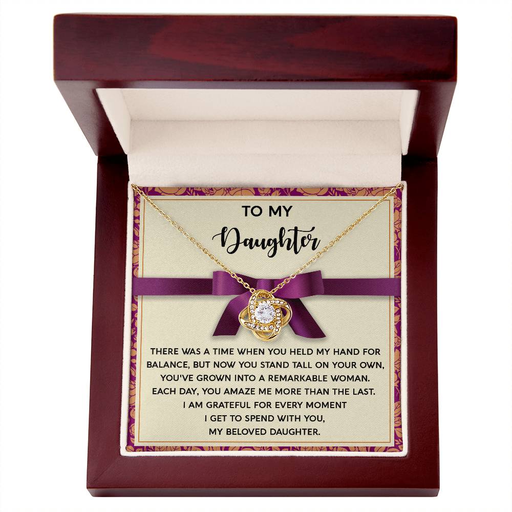 To my daughter - Love Knot Necklace Daughter Gift- Believe In Yourself- Love Knot Necklace