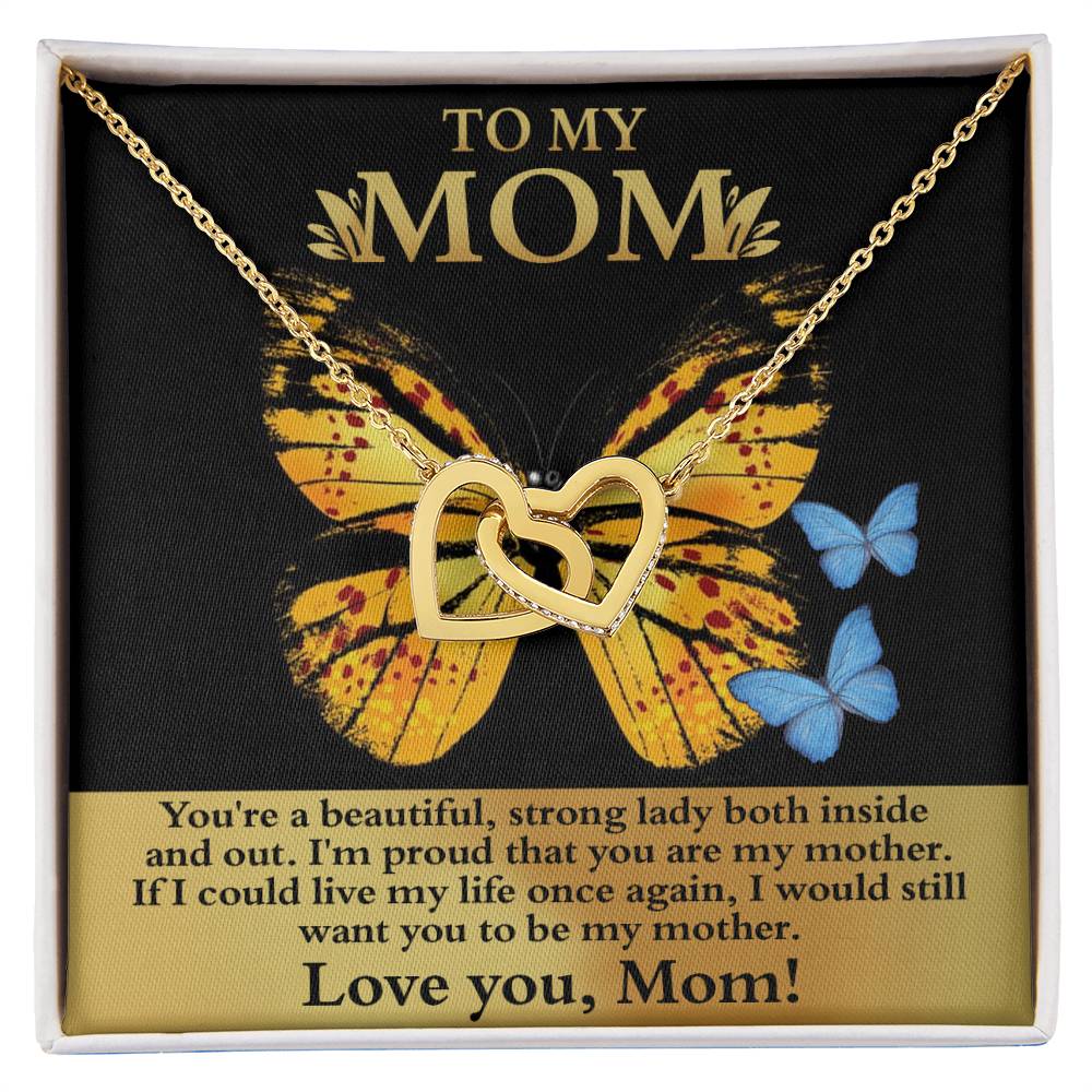 Mom-Strong Lady Interlocking Hearts necklace