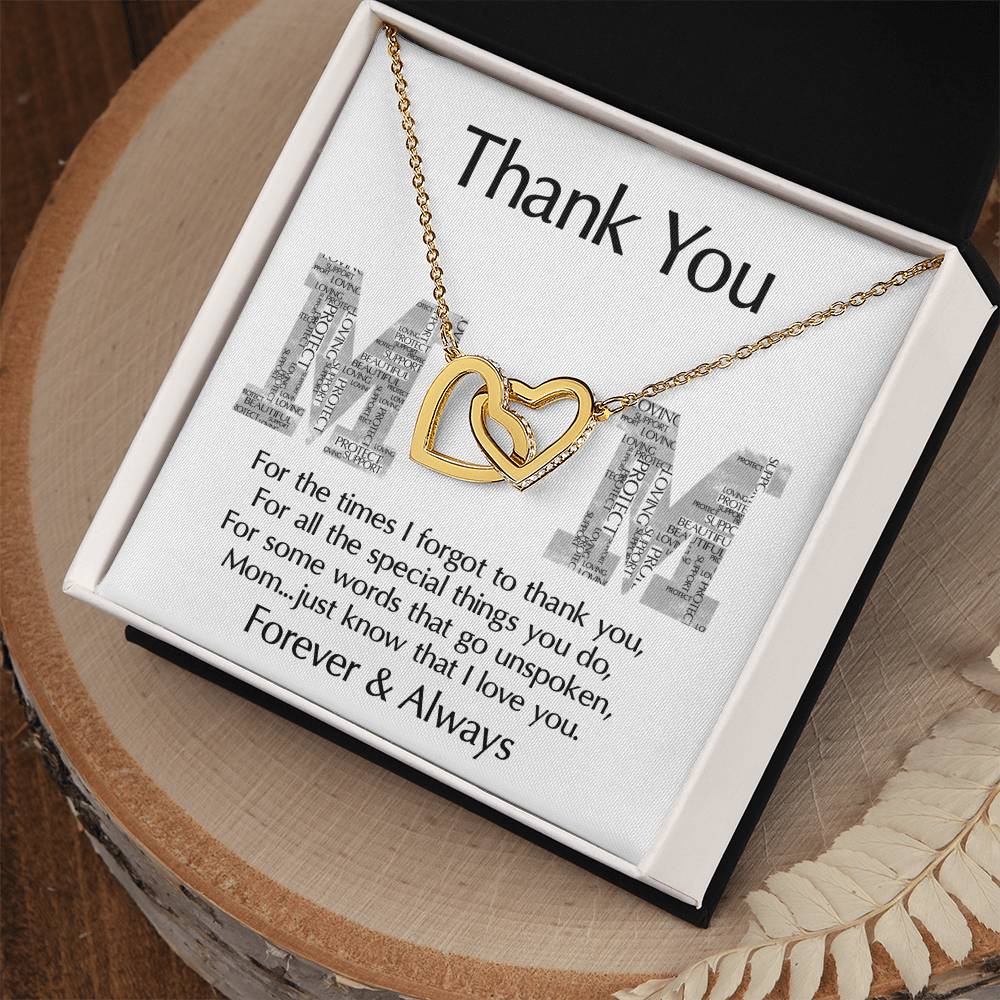 Mom-Thank You Interlocking Hearts necklace