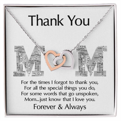 Mom-Thank You Interlocking Hearts necklace