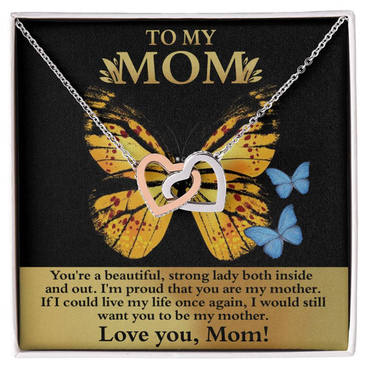 Mom-Strong Lady Interlocking Hearts necklace