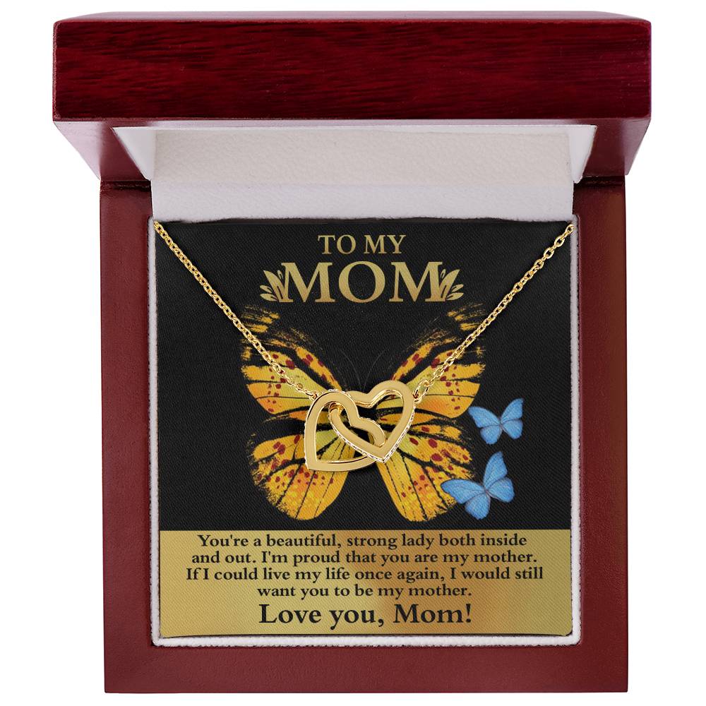 Mom-Strong Lady Interlocking Hearts necklace