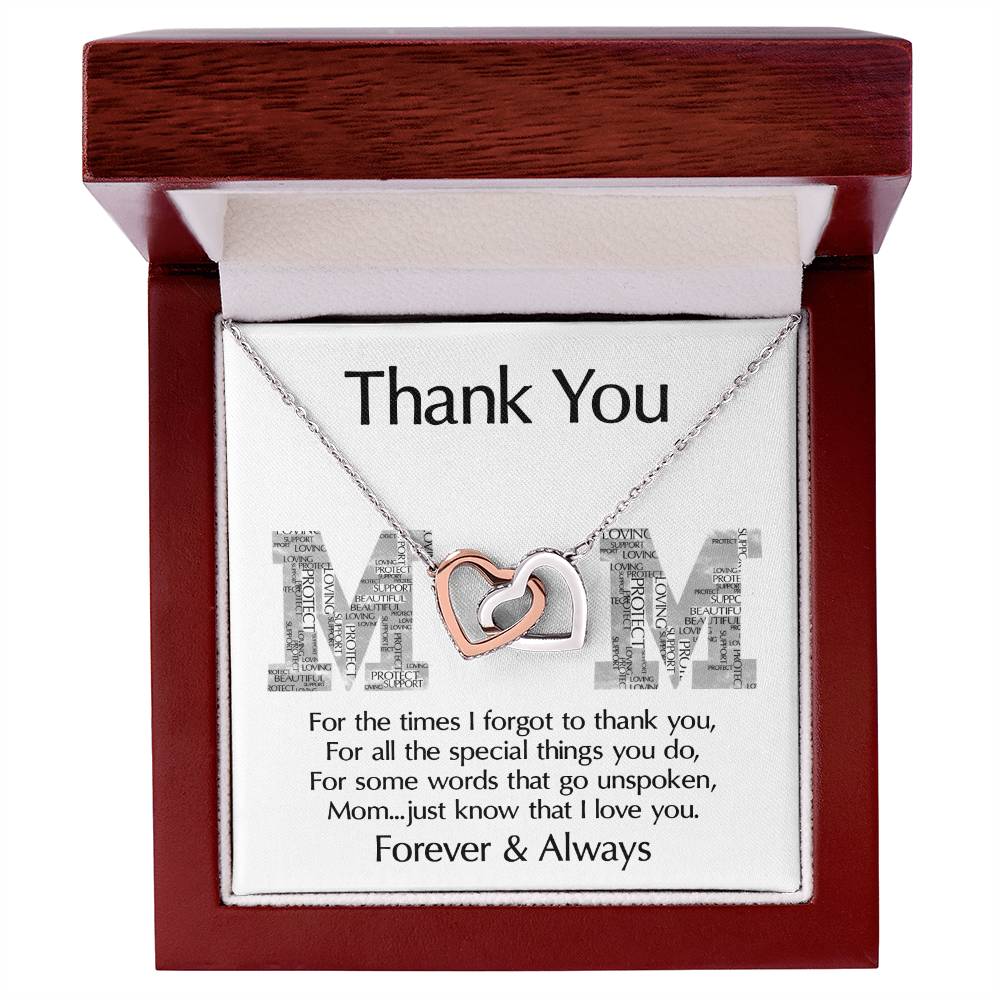 Mom-Thank You Interlocking Hearts necklace