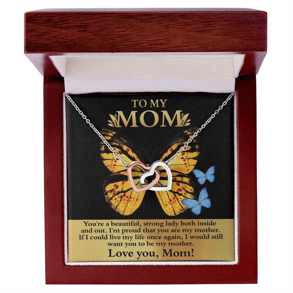 Mom-Strong Lady Interlocking Hearts necklace