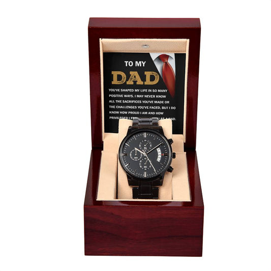 personabled leather gift for dad | Black Chronograph Watch Gift For Dad Chronograph Watch Gift For Him Birthday Gift For Him Luxury Gift Gift for Boyfriend Mahogany Style Luxury Box Black Chronograph Watch Gift For Dad Chronograph Watch Gift For Him