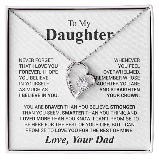 Father to Daughter Gifts from Dad to Daughter Necklace, Father Daughter Necklace for Daughter from Dad, Forever Love Necklace Gifts