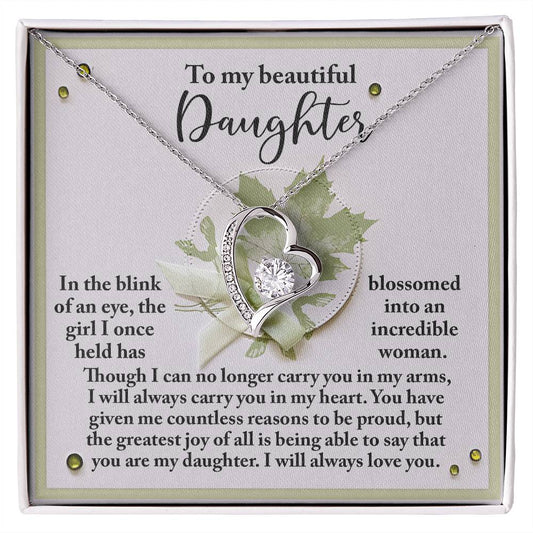 To My Beautiful Daughter Incredible Woman Forever Love Necklace I will always love you