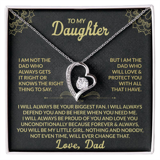 Christmas Gift For Daughter - Forever Love Necklace with Message Card & Gift Box - Gift From Dad