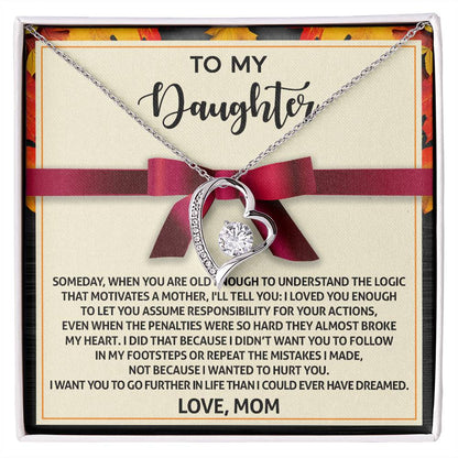 To My Daughter-Further In Life Forever Love Necklace Love Mom