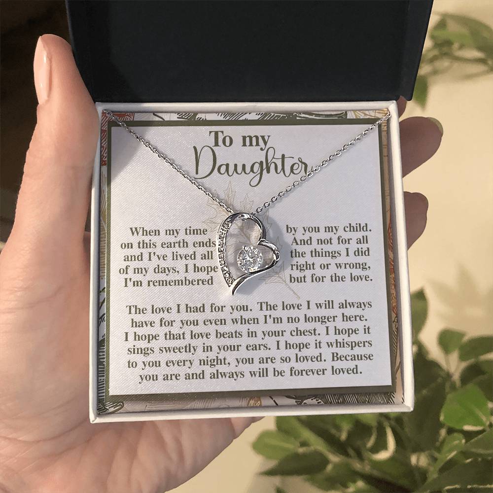 To my Daughter Forever Love necklace Daughter-In Your Ears