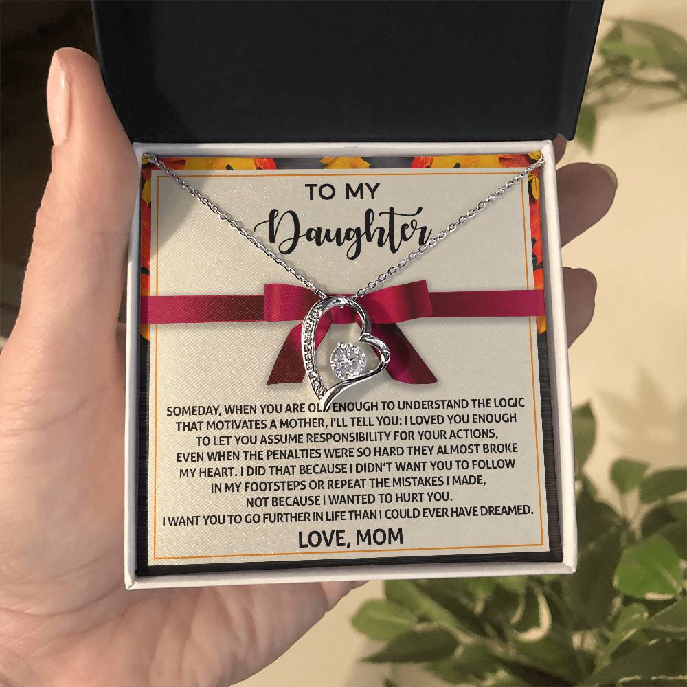 To My Daughter-Further In Life Forever Love Necklace Love Mom