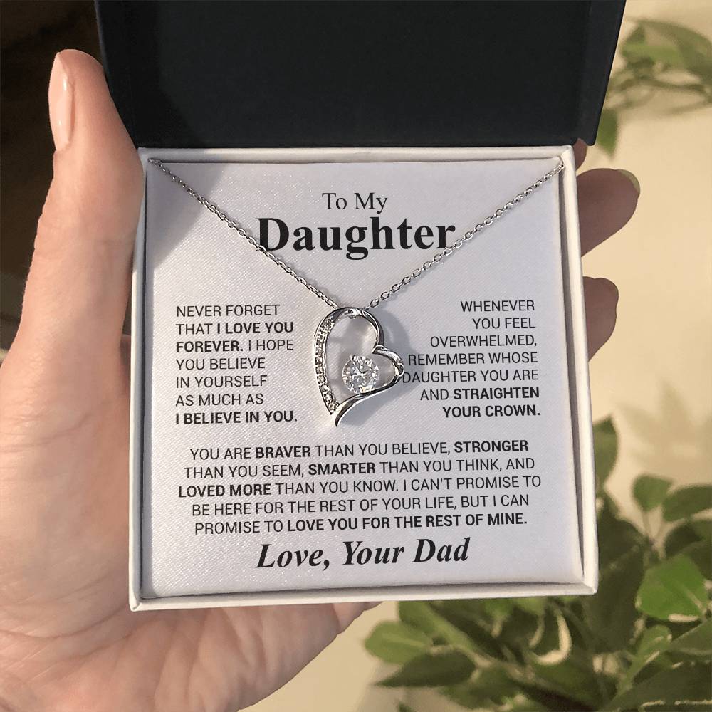 Father to Daughter Gifts from Dad to Daughter Necklace, Father Daughter Necklace for Daughter from Dad, Forever Love Necklace Gifts