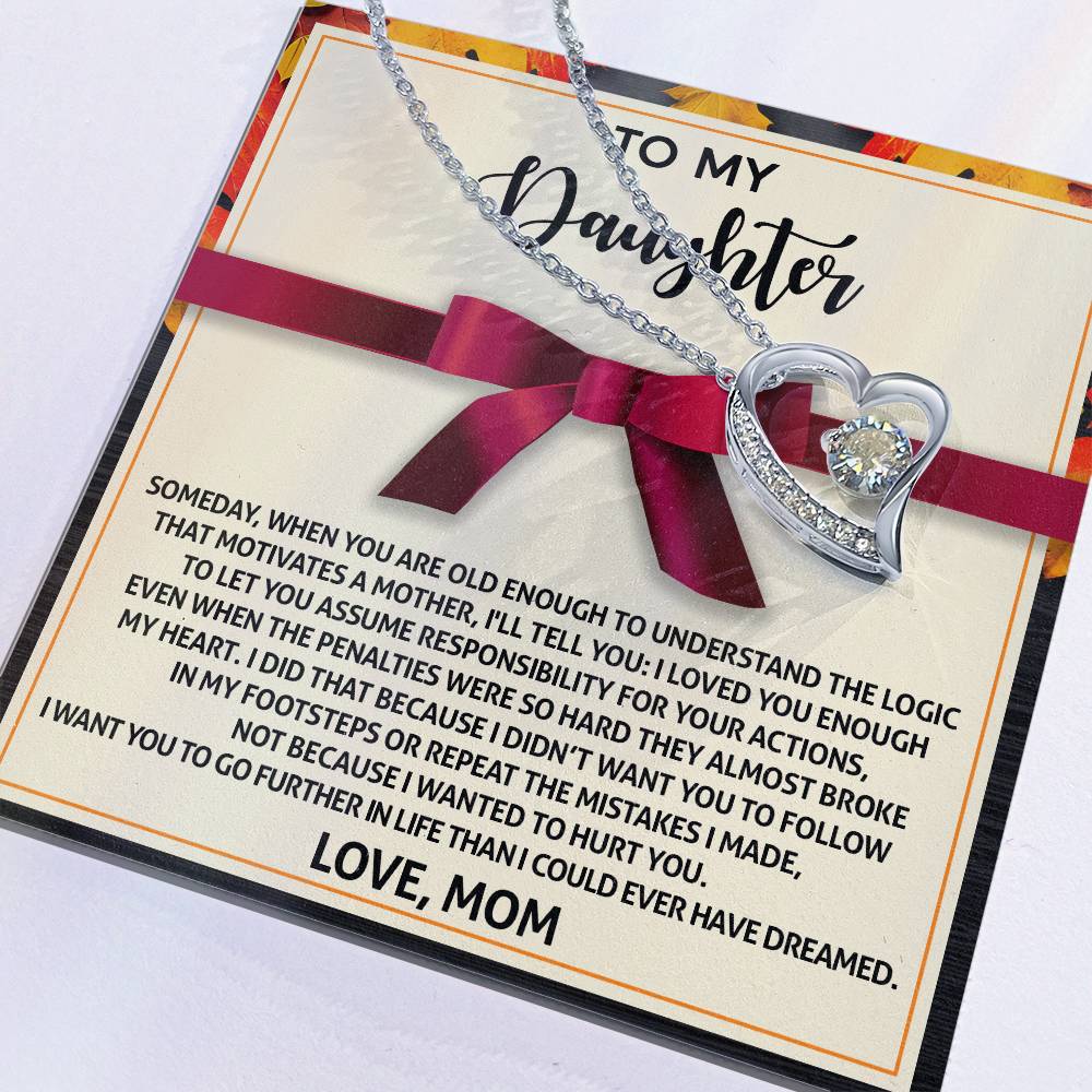 To My Daughter-Further In Life Forever Love Necklace Love Mom