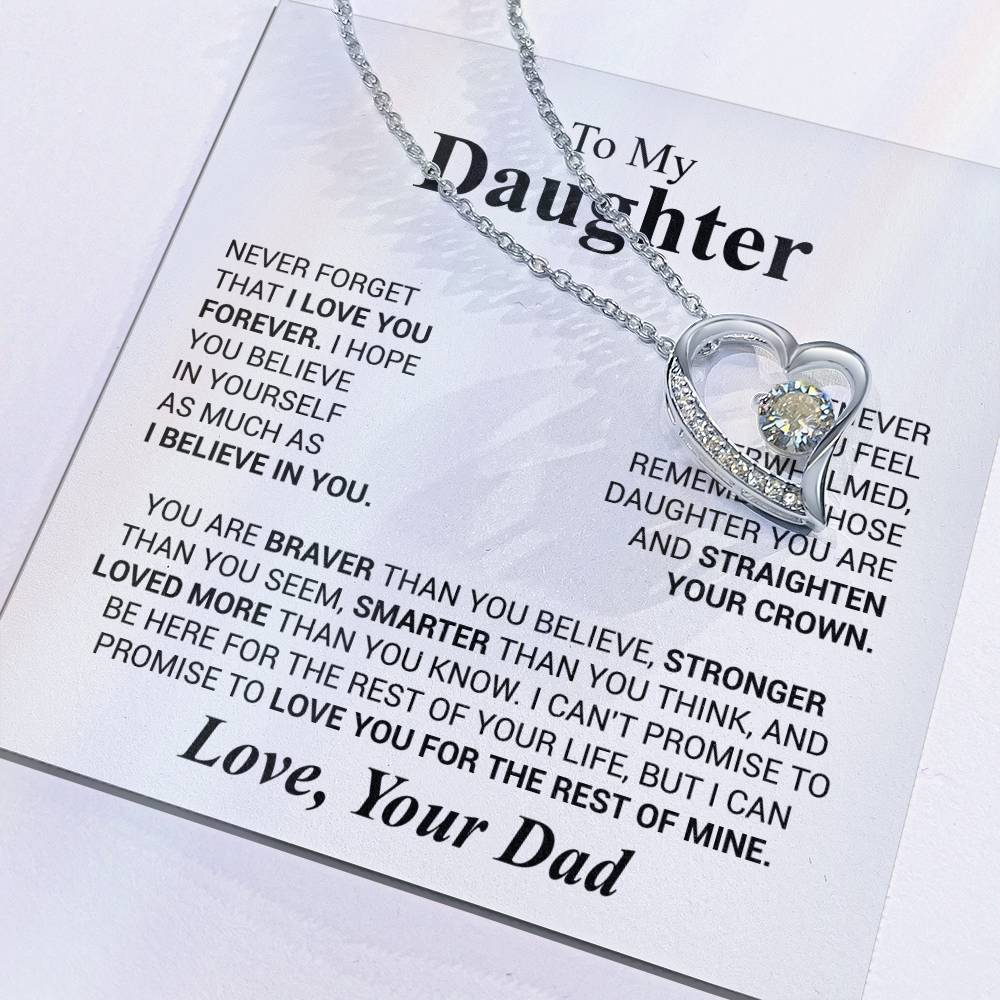 Father to Daughter Gifts from Dad to Daughter Necklace, Father Daughter Necklace for Daughter from Dad, Forever Love Necklace Gifts