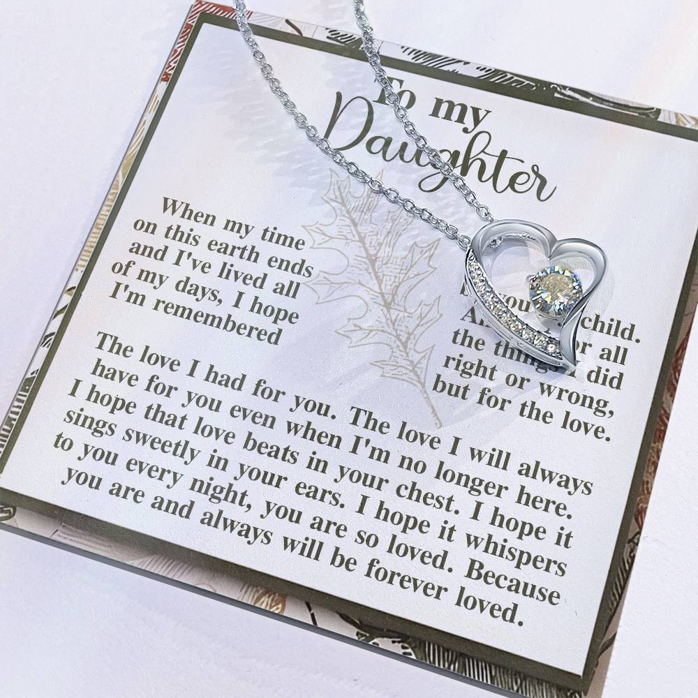 To my Daughter Forever Love necklace Daughter-In Your Ears