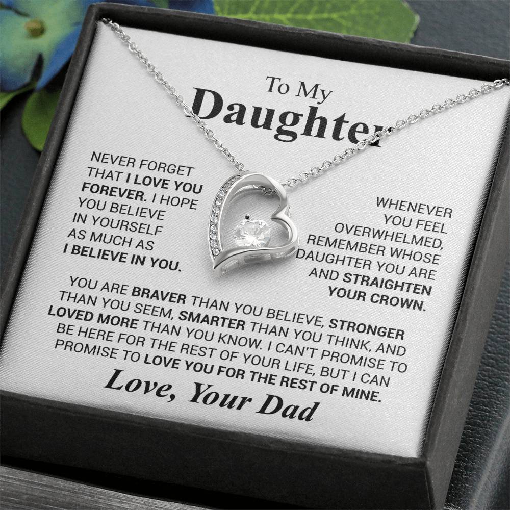 Father to Daughter Gifts from Dad to Daughter Necklace, Father Daughter Necklace for Daughter from Dad, Forever Love Necklace Gifts