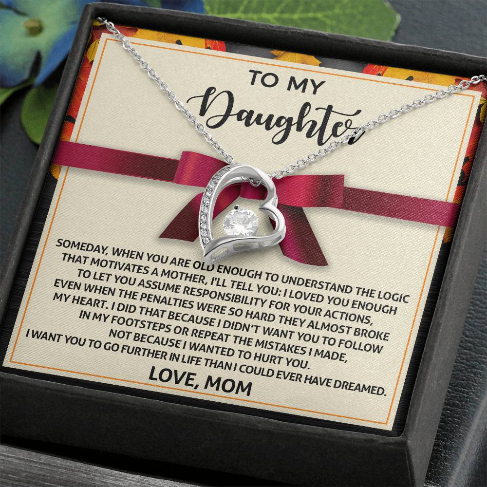 To My Daughter-Further In Life Forever Love Necklace Love Mom