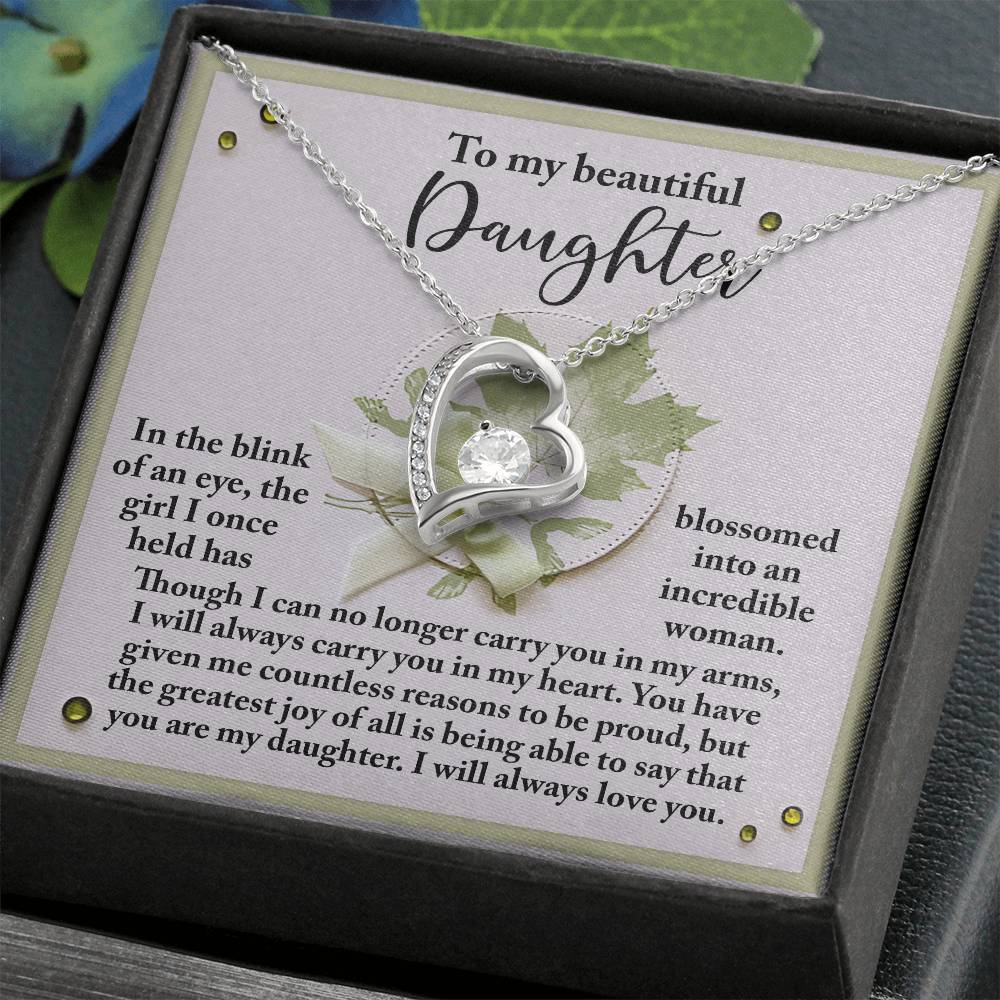 To My Beautiful Daughter Incredible Woman Forever Love Necklace I will always love you